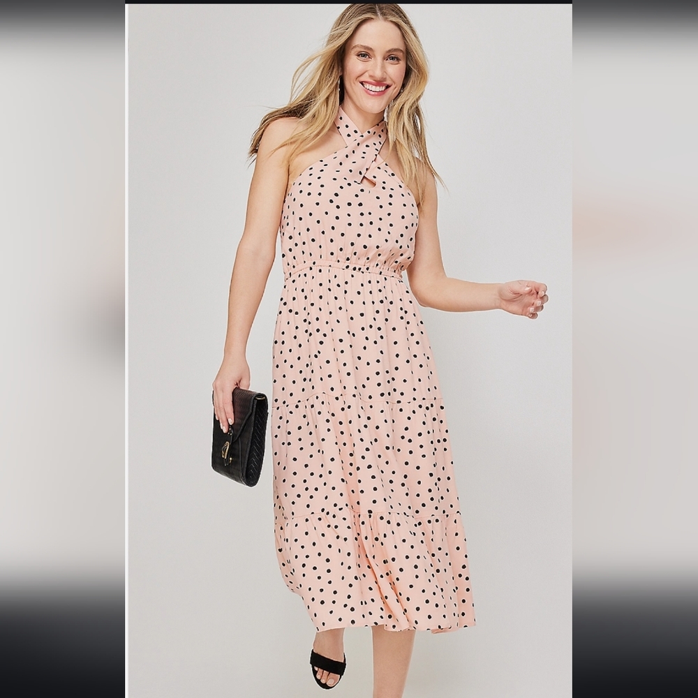 Maurices polka dot halter mini dress